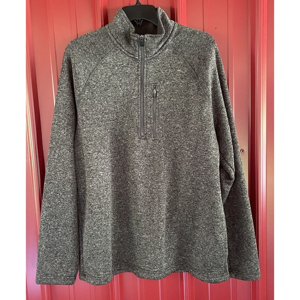 Eddie Bauer Sweater Fleece 1/4 Zip Pullover Mock‎ Neck Chest Pocket XLarge